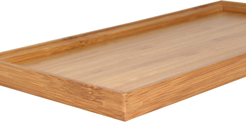 BambooMN Organic Bamboo Serving Tray, 11"x5.5"x0.6" - Ideal for Vanity, Tea Serving, Appetizers, Charcuterie