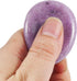 Fekuar Natural Purple Strengite Crystal Thumb Worry Stone, Hand Carved Healing Crystal Teardrop Pocket Stones for