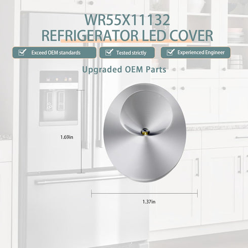 2024 Upgrade WR55X11132 WR55X25754 LED Light and Cover Assembly (2) for GE Refrigerator