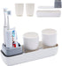 Toothbrush Holders for Bathrooms, Kids Electric Toothbrush Caddy with 2 Cups, White Organizer Stand