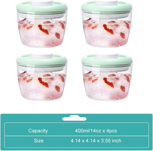 Overnight Oats Containers with Lids - 14oz 400ml Set of 4 Meal Prep Containers, Airtight Leakproof Reusable Food