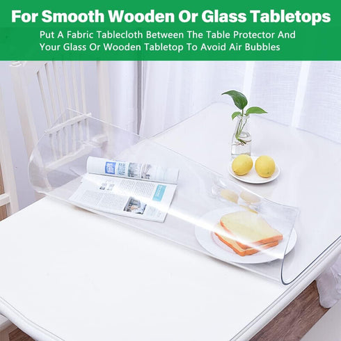 32 Inch 1.5mm Dia Thick Round Clear Table Cover Protector PVC Vinyl Plastic Tablecloth Kitchen Table Covers Crystal