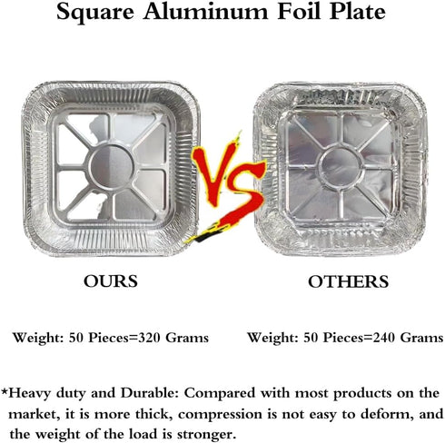 Non-Stick Disposable Air Fryer Aluminum Foil Liners, 50PCS Oil-Proof Aluminum Foil for Instant Pot, Oven