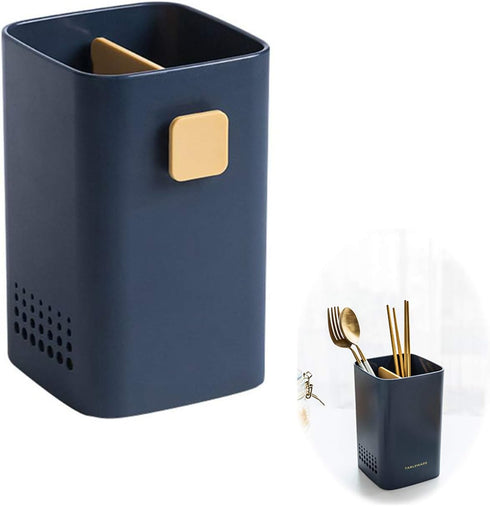 Kitchen Utensil Holder for Countertop, Multifunctional Draining Cutlery Storage Organizer, Wall Mounted or Standing