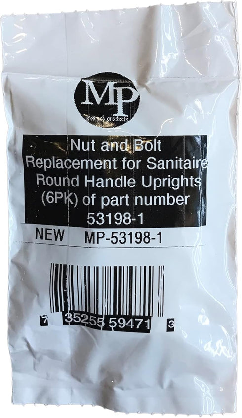 Nut and Bolt Replacement for Sanitaire Round Handle Upright Vacuum Cleaner (6PK) 53198-1 by MP Maresh Products