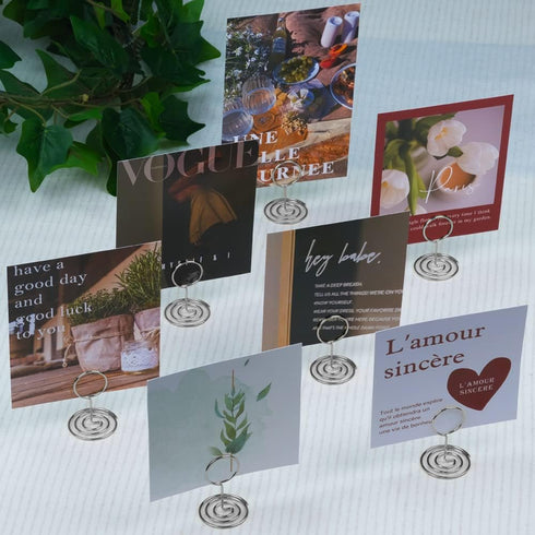 20pcs Mini Place Card Holders, Cute Table Number Holders, Elegant Wire Photo Holder for Wedding, Anniversary Party