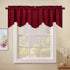 StangH Kitchen Red Scalloped Valance - 18 Inches Stylish Thermal Curtain Tiers for Dining Room/Bay Window