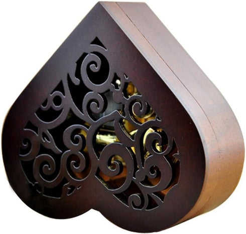 WESTONETEK Vintage Heart Shaped Wood Carved Musical Box Gift for Christmas, Birthday, Valentine's Day - You are My