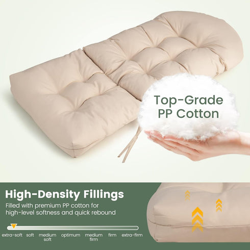 49" 23" 5" 1) Giantex Patio Adirondack Chair Cushion - x High Back Rocking Chair Cushion w/Fixing Straps, Durable
