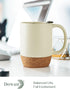 Set 2, 15 OZ DOWAN Coffee Mugs of Ceramic Mug with Cork Bottom and Splash Proof Lid, Large Coffee Cup with Handle