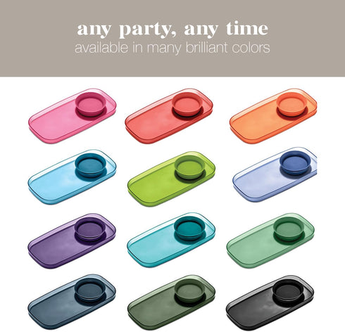 madesmart dipware Small Serving Tray with Removable Dip Bowl for Snacks; Reusable Serving Tray with Multipurpose Bowl,