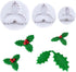 KALAIEN 3pcs Holly Leaf Plunger Cutter Fondant Baking Tools for Cake Cookie Sugarcraft Decorating