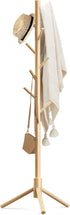 Haddockway Wooden Coat Rack Stand with 8 Hooks, New Zealand Pine Adjustable Coat Tree for Entryway, Hallway