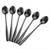 Black Stainless Steel Long Handle Iced Tea Spoon, Set of 8 Stirring Spoons