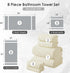 8 Set |2 Sheet,2 Towels,4 Cozy Set Piece Bath Towel Oversized Large Bath Hand Washcloths| Ultra Soft Bath Towel