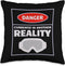 Danger Currently In Another Reality, 2024 Fun VR Gamer Gift Throw Pillow