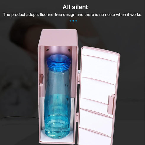 Small Cold Warm Fridge, Mini USB Portable Car Refrigerator for Bedroom Office, Electric Cooler & Warmer