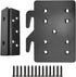 Bed Frame Post Double Hook Slot Hardware Bracket, Cold Rolled Steel Bed Rail Hooks 5''×4¼'', Heavy Duty with Screws