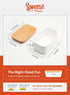 2 Sweese Large Butter Dish - Airtight Butter Keeper Holds Up to Sticks of Butter - Porcelain Container with Beech