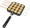 Takoyaki Baking Tray - 16 Holes Takoyaki Grill Pan Maker for Japanese Octopus Meatballs with 4 Baking Pins