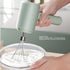Portable Electric Hand Mixer, USB Rechargeable Cordless Handheld Mixer for Baking Cake, Egg, Cream (Light Cyan)