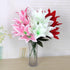 Artificial Lily - 10 Heads Fake Flower Bouquet for Wedding Party Decor, Home, Hotel, Office, Garden Craft Art (Orange)