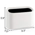 SUBEKYU 0.4 Gal Mini Countertop Trash Can - Small Desktop Garbage Can for Office, Tiny Wastebasket, Plastic, White