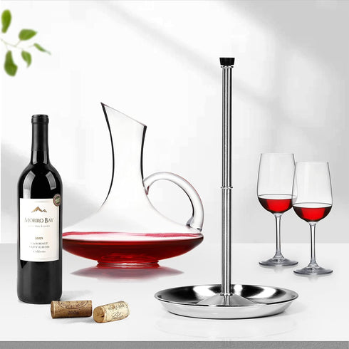 Wine Decanter Drying Stand with Silicone Head, Detachable Shelf Rack Holder with Drip Catching Base (Decanter Not