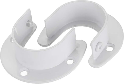 OwnMy 4 Packs Closet Rod End Supports, U Shaped Stainless Steel Flange Rod Holder for Wardrobe Shelf, White