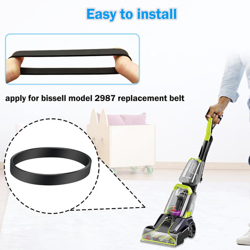 Vacuum Belt Replacement for Bissell PowerForce PowerBrush Pet, Fits Models 2910, 2910W, 2987, 2806, 28068