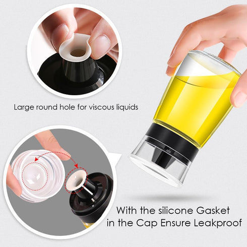 TINMIX Leak-proof Oil Dispenser Bottle: 160 ml/5.4 oz Glass Olive Oil and Vinegar Cruet for Outdoor Camping, Well