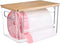 Trash Bag Dispenser, Trash Bag Holder Dispenser with Bamboo Top, Extra Large