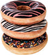 HYSEAS Round Throw Pillow, 14 Inch Chocolate Pink Donut, 3D Digital Print Decorative Soft Plush Pillow