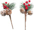 Crafare 20 Pack Artificial Christmas Tree Picks - Assorted Red Berry Pine Picks Spray with Pinecones, Holiday Décor