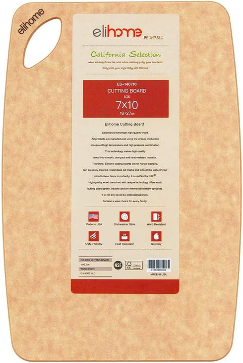 Classic SMALL Kitchen Cutting Board, Cheese Charcuterie Board, Eco-Friendly, Dishwasher Safe, 10" x 7"