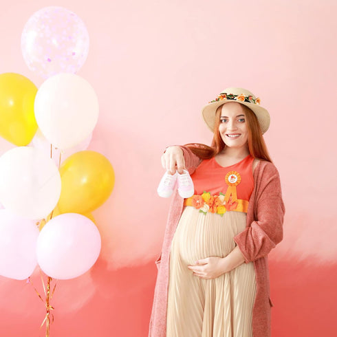 Little Cutie Citrus Maternity Sash, Orange Clementine Flower Crown, Mom to Be & Daddy to Be Corsage, Autumn Baby Shower