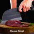 Dream Reach Forging Serbian Chef Knife - Full Tang High Carbon Clad Steel Almasi Butcher Cleaver with Leather Sheath