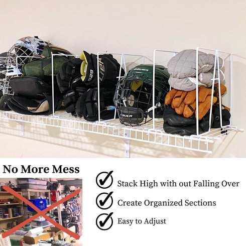Evelots Wire Shelf Dividers - 4 Pack for Closet Storage & Organization, Tall Shelf Separator, Easy Clip