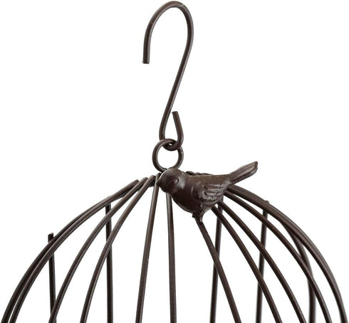 2-Plant TJ Global Iron Birdcage Hanging Planter, Metal Wire Flower Pot Basket Wrought Iron Plant Stands for Plants