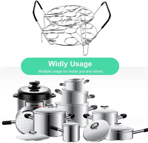 Stackable Egg Steamer Rack, BiaoGan Egg Cooking Rack with Heat Resistant Silicone Handles for Instant Pot Accessories