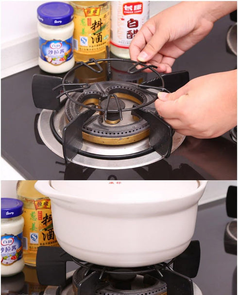 Kitchen Stove Accessories - Five Ear Cream Pot Shelf Safe Gas Stove Pot Fittings Bracket Rack