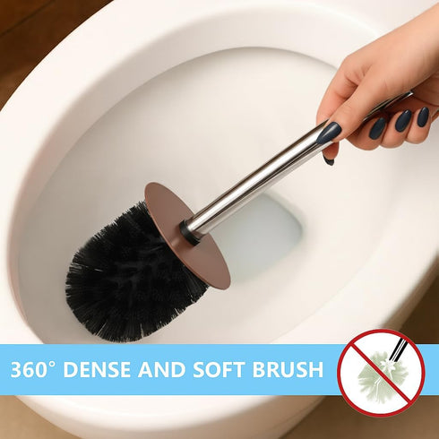 Deep & Sturdy Toilet Bowl Brush with Holder - Doughnut Bowl Brush - Durable Scrubbing - Toilet Cleaners - Household