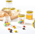 1.5oz 6Pack Mini Glass Hexagon Jars with Gold Lids, Bee Charms, Honey Dipper Sticks for Party Favors