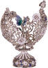 danila-souvenirs 2.8'' (7 cm) Faberge style Carved Egg with Flowers & Butterfly silver color