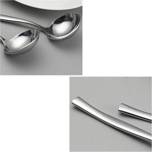 4-Piece Small Stainless Steel Gravy Soup Spoon Set, Perfect for Serving