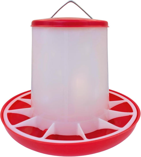 Set 1.5 11 Chicken Waterer and Feeder | Gallon Poultry Drinker and Pound Feeder Combo | for Chickens, Ducks, Turkeys