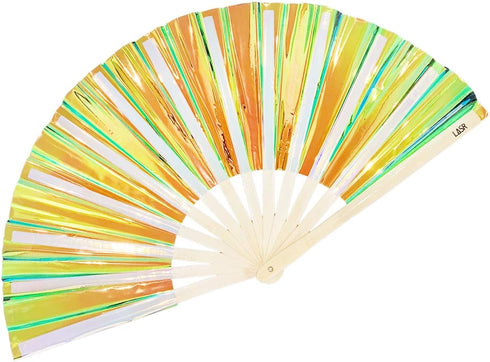 Liquid Shockwave Fluid Iridescent Hand Fan, Rave Gear, Exclusive