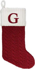 St. Nicholas Square 21-inch Monogram Embroidered Initial Cable Knit Christmas Holiday Stocking