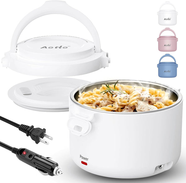 Aotto Electric Lunch Box - 32 oz Portable Food Warmer Heater, Spill-Free Lunch Warmer for Work/Office/Travel