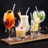 HALM Glass Straws - Variety Pack: 6 Reusable Drinking Straws in 2 Sizes + Plastic-Free Cleaning Brush, Eco-Friendly,